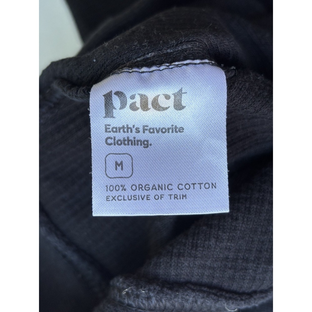 PACT Womens Thermal Pants Joggers Organic Cotton Waffle Knit - Size M Blk - Picture 4 of 8